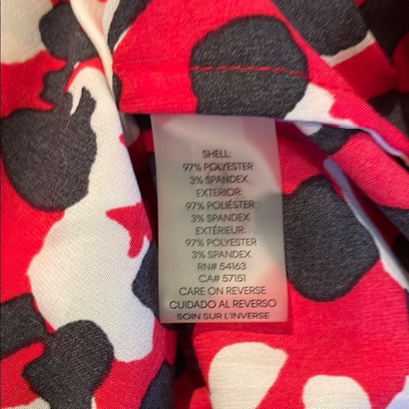 Red and Black Patterned Women's Top by CALVIN KLEIN Sz Med - Picture 6 of 6